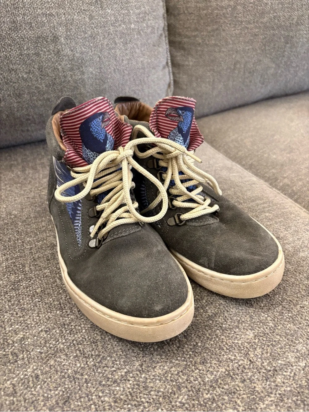 inkkas Suede Chukka Camping Boots with Blue Eagle Wing - Men’s 7 or Women’s 9